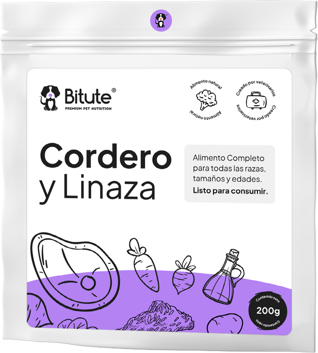 Comida natural para perros de cordero y linaza – menú hipoalergénico para piel sensible, Bogotá – Bitute